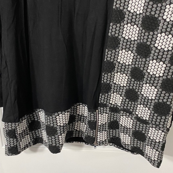 Black Cowl Neck Sweater with Circle Patterns - Picture 2 of 5